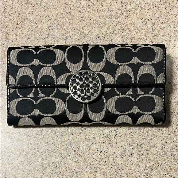 Coach Handbags - Coach Black and Cream Women's Wallet